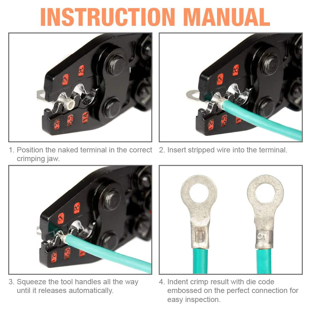 IWS-16 NON-INSULATED TERMINAL CRIMP TOOL IWISS Ratchet Crimping Tool AWG 22-6 for UT OT SC C45 terminals crimper pliers