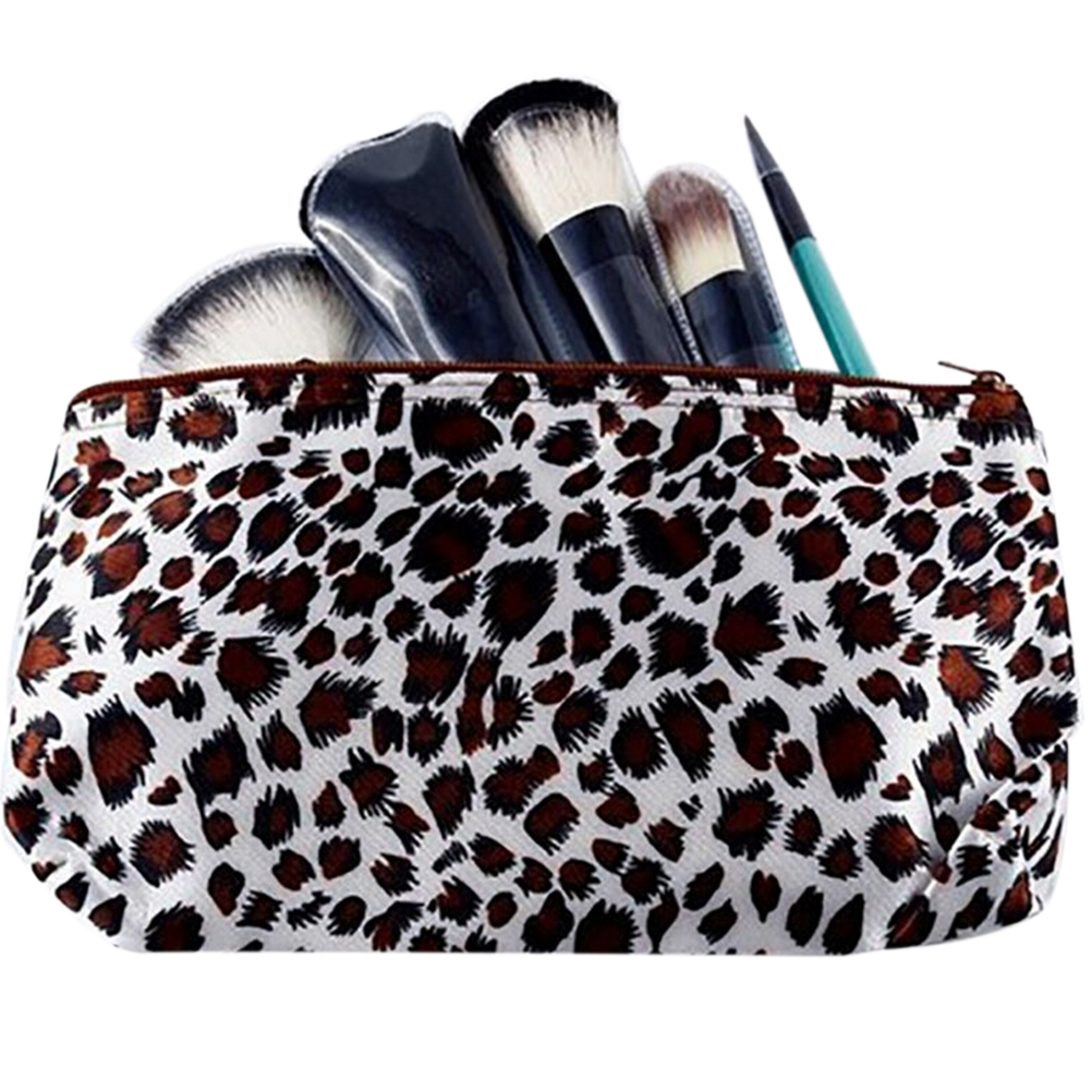 Portable Leopard makeup kit Storage eyelinerBags eyebow Pencil Pouch Women necessaries Makeup bag