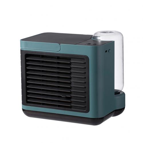 Portable USB Rechargeable Home Office Silent Anion Cooling Fan Air Conditioner Cooling Fan Air Conditioner Cooling Fan Air Condi: Green  