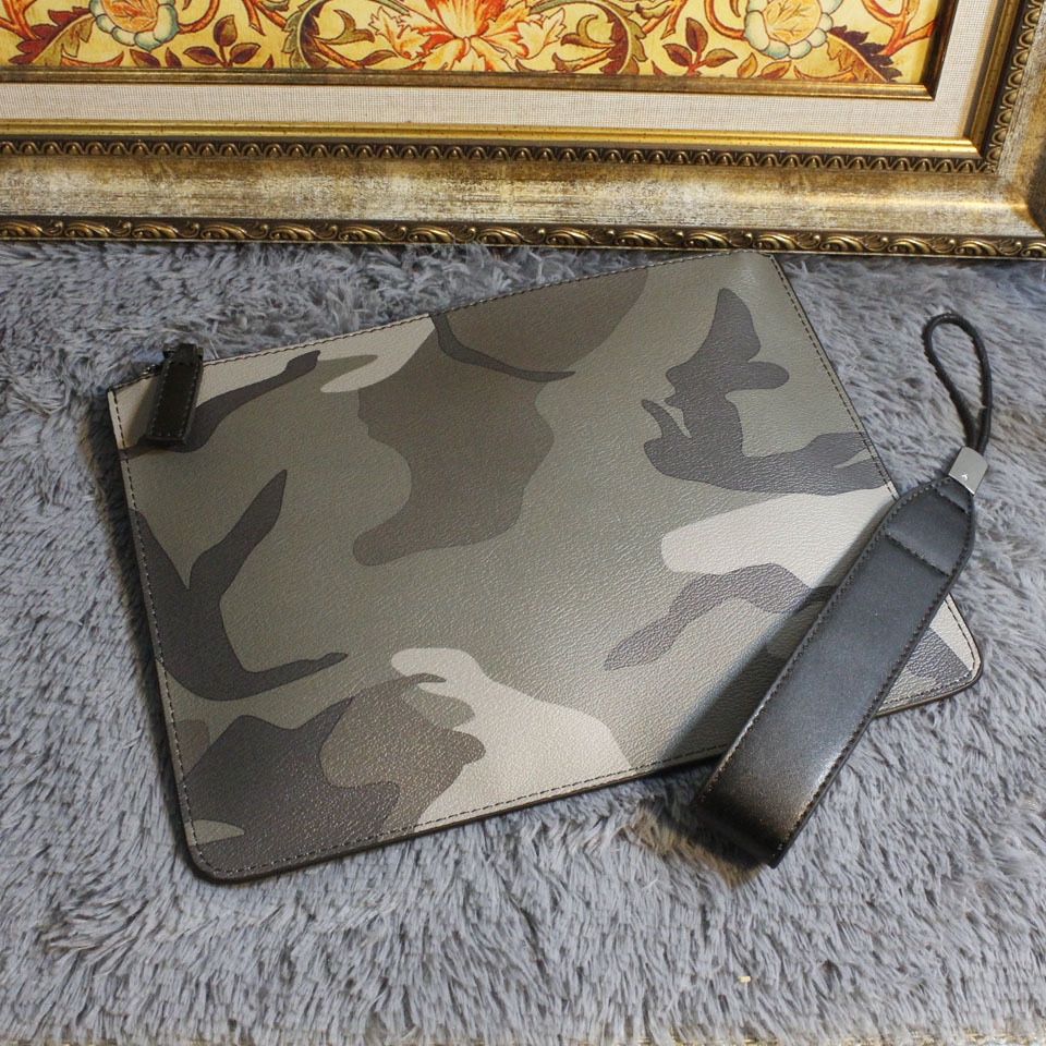 Men Business Large Purse Camouflage Casual Bag for Male PU Leather Men's Brand Clutches Envelope Wristlet Bags