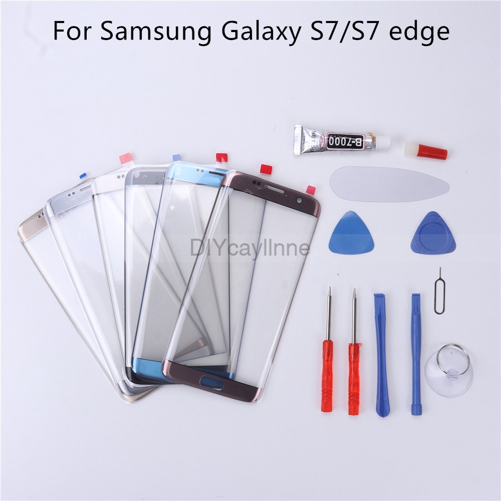 Front Outer Glass Lens Cover replacement For Samsung Galaxy S7 Edge G935 S7 G930 LCD glass & B-7000 Glue Tool