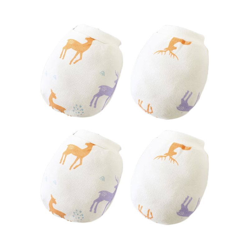 Baby Katoen Cartoon Patroon Anti Krassen Handschoen Bescherming Gezicht Scratch Mitten: 2