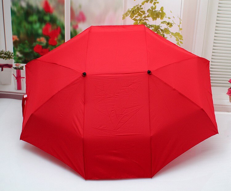 Palon kvinde/kvinde par mor og børn paraply 3 folde ikke-automatisk paraply: Rød