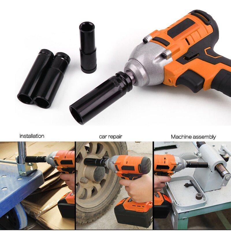 Standard 15 ~ 34mm pipenøkkelsett verktøy 1/2 " drivadapter skiftenøkkel omformer redusering elektrisk slagnøkkelpluggsett