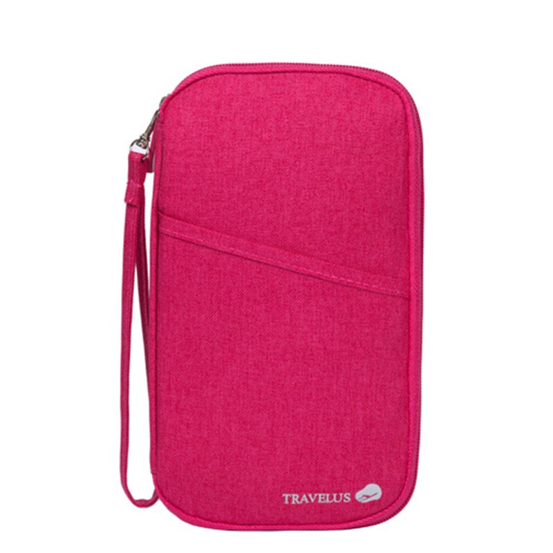 Vrouwen Travel Organizer Paspoorthouder Kaart Pakket Creditcard Wallet Document Pakket Mode Multi Zakken Card Pack: Rose red