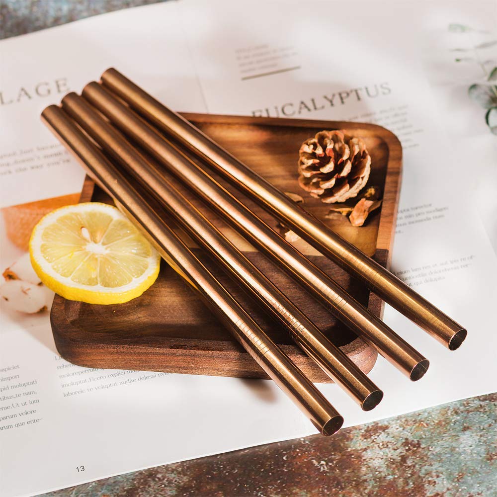 Large 12mm Bubble Tea Milkshake Straw Reusable Metal Straw 304 Stainless Steel Drinking Straws Set Bar Boba Straight Straw Tubes