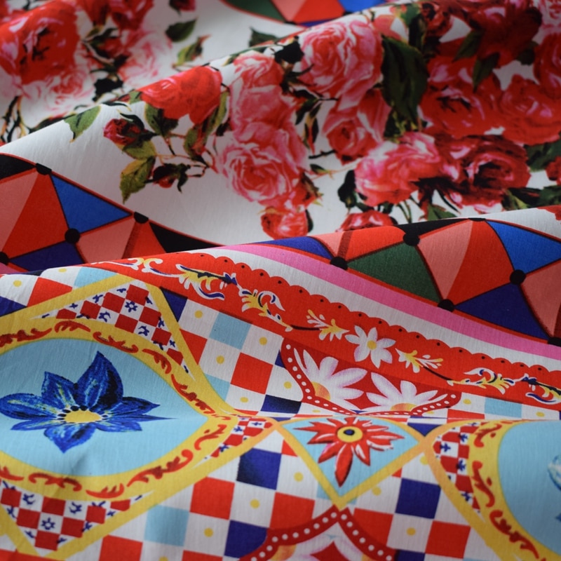 Reaktiven färben geometrische blume reine baumwolle stoff für kleid tissus au meter bazin riche getzner DIY tissu telas afrikanischen tecido