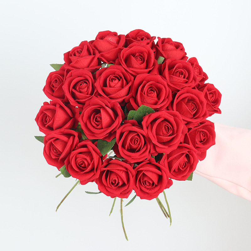 Ramo de flores artificiales, hojas de eucalipto de rosa blanca y roja, decoración de boda, flor falsa de peonía para , de decoración del hogar, 1 Uds.