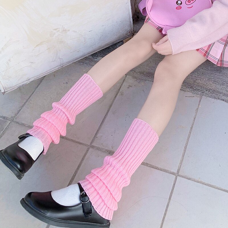 Calentadores de piernas Lolita para mujer, calcetines largos
