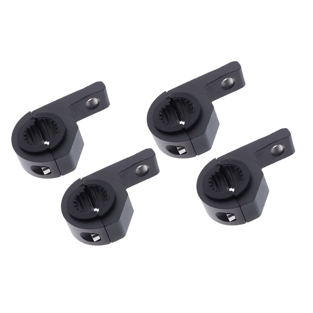 4pcs LED Light Bar Mounting Bracket Kit Aluminum Horizontal Bars Tube Clamp Roof Roll Cage Holder, 1.18 inch 30mm, Black