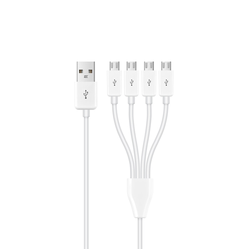 50cm 4 in 1 Micro USB charger cable lading 4 android apparaten tegelijk