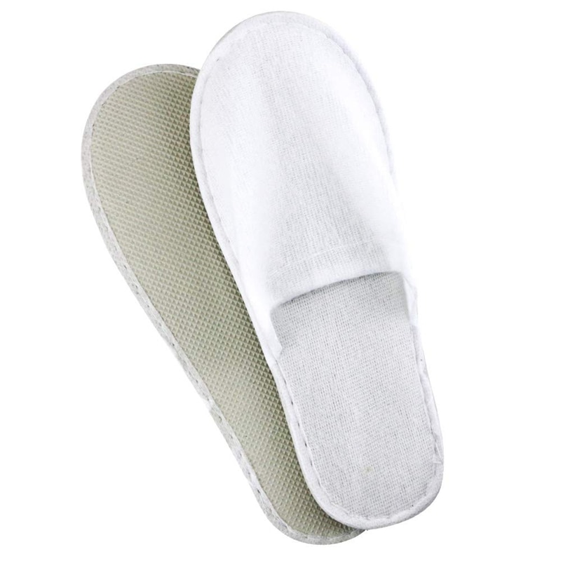 ABDB-20 pares de zapatillas blancas de Hotel desechables para invitados, zapatillas de punta cerrada aptas para mujeres y hombres