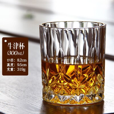 Vasos gruesos de para Bar, vasos de cristal irregulares cilíndricos con fondo de cristal para whisky, Brandy, vaso de vino exterior: D