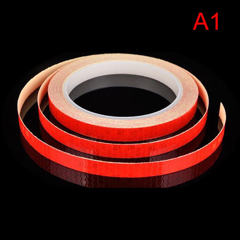 Sykkel reflekterende klistremerker sykling fluorescerende reflekterende tape mtb sykkel teip sikkerhetsdekor klistremerke tilbehør 1 cmx 8m: A1
