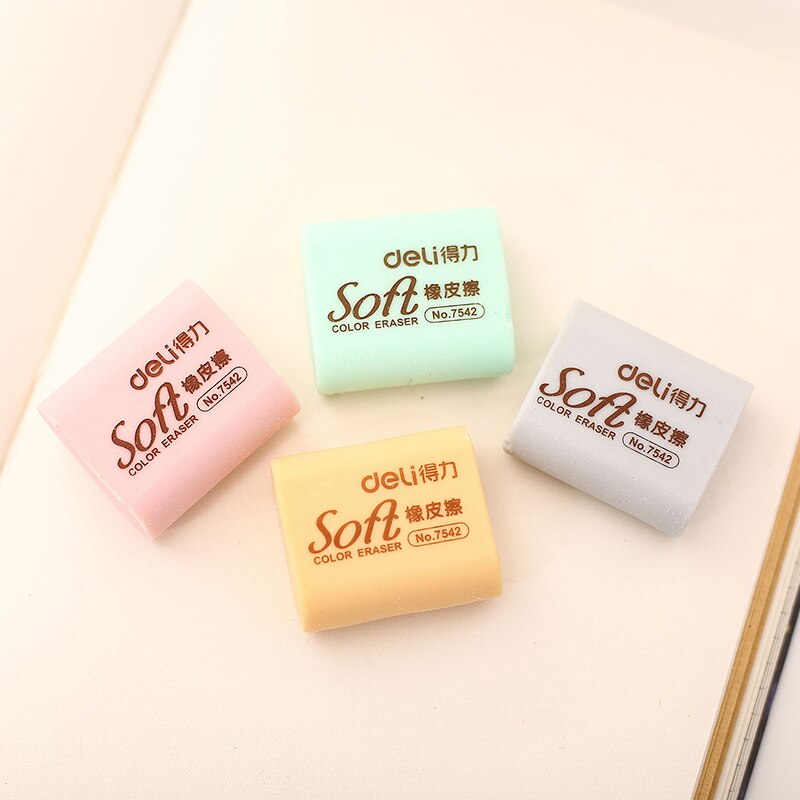 Borrador de lápices de colores para estudiantes, goma suave Kawaii, de premios, papelería escolar, 1 unidad