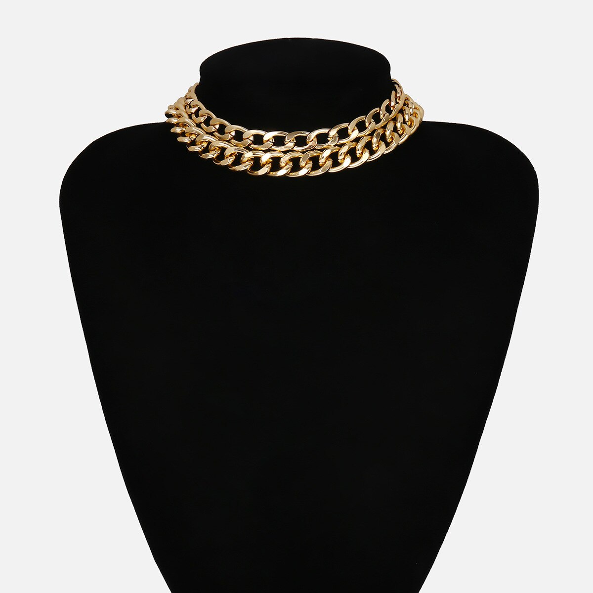Punk Felsen Aluminium Kette Halsband Halsketten Für Frauen Chocker geschichtet Verknüpfung Kragen Glanz Licht Gewicht Schmuck Schlüsselbein ErkläSprosse