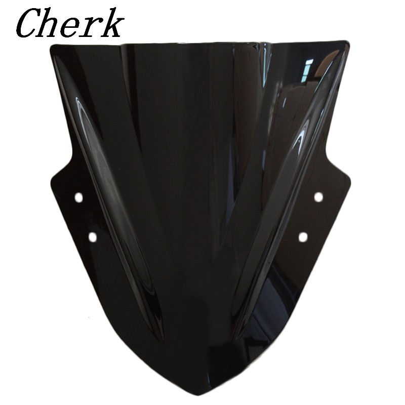 Black Motorcycle Double Bubble Windshield Windscreen Fairing For Kawasaki Ninja 300 EX300 EX 300R