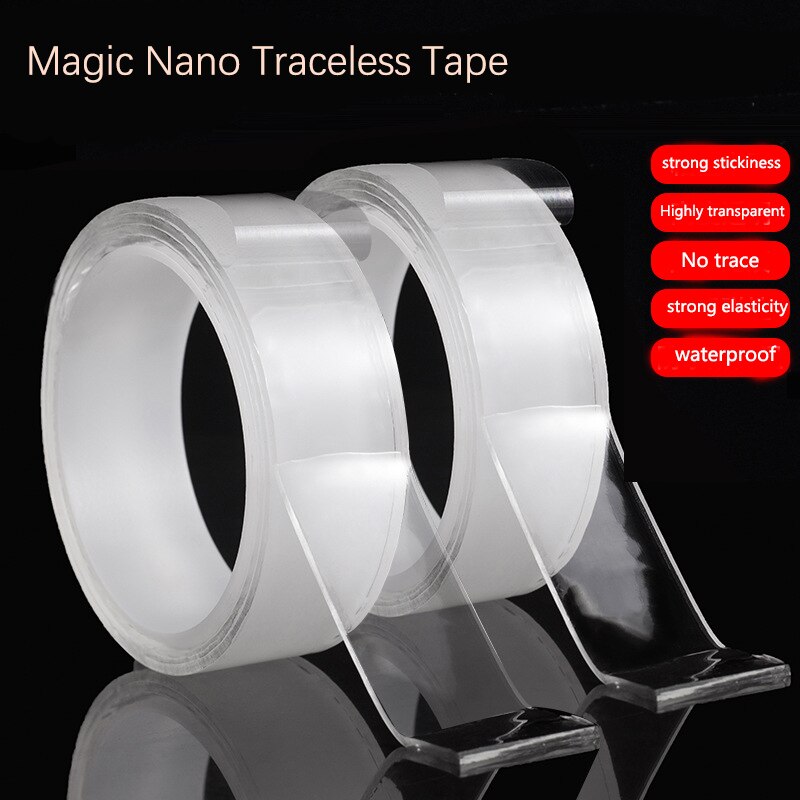 transparent Magie Nano Band Waschbar Wiederverwendbare Doppelseitige Klebeband Nano-Keine Sporn Einfügen Abnehmbare Kleber Abreinigbare Haushalt