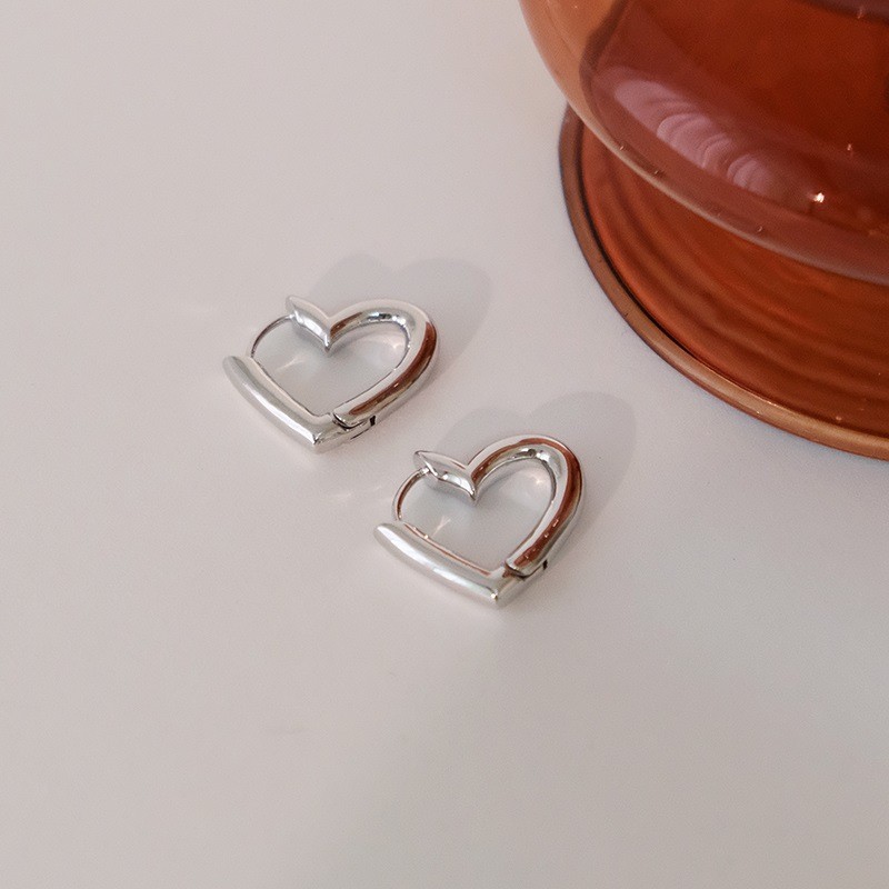 Pendientes de aro gruesos de Metal liso de acero inoxidable para mujeres y niñas, aros redondos a la , pendientes llamativos, joyería Punk: Rodio plateado