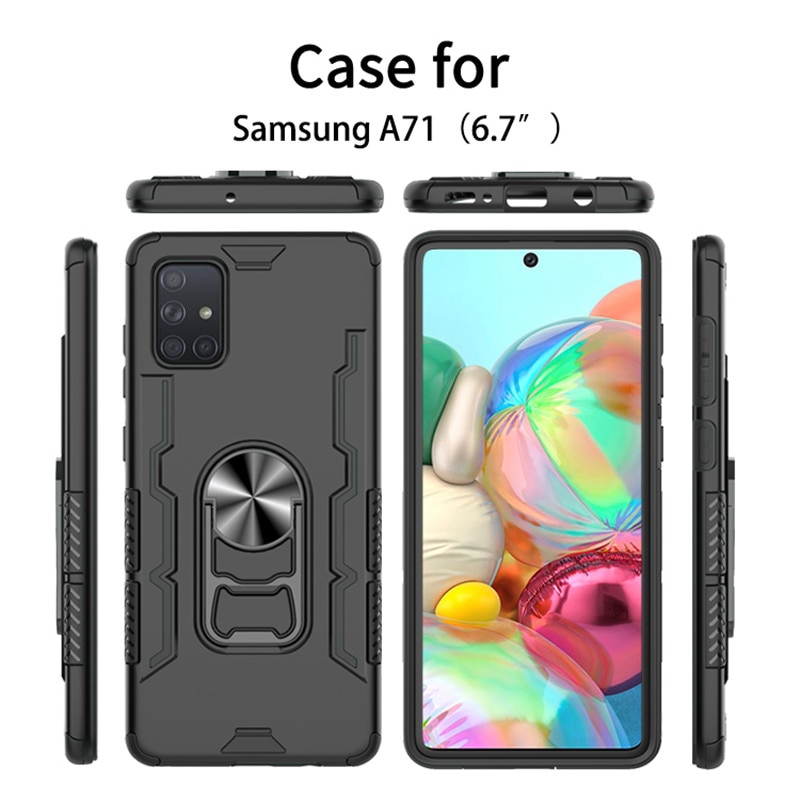 For Samsung Galaxy A51 A71 Case Car Magnetic Ring Shockproof Armor Case for Galaxy A51 A71 Stand Holder Phone Cases