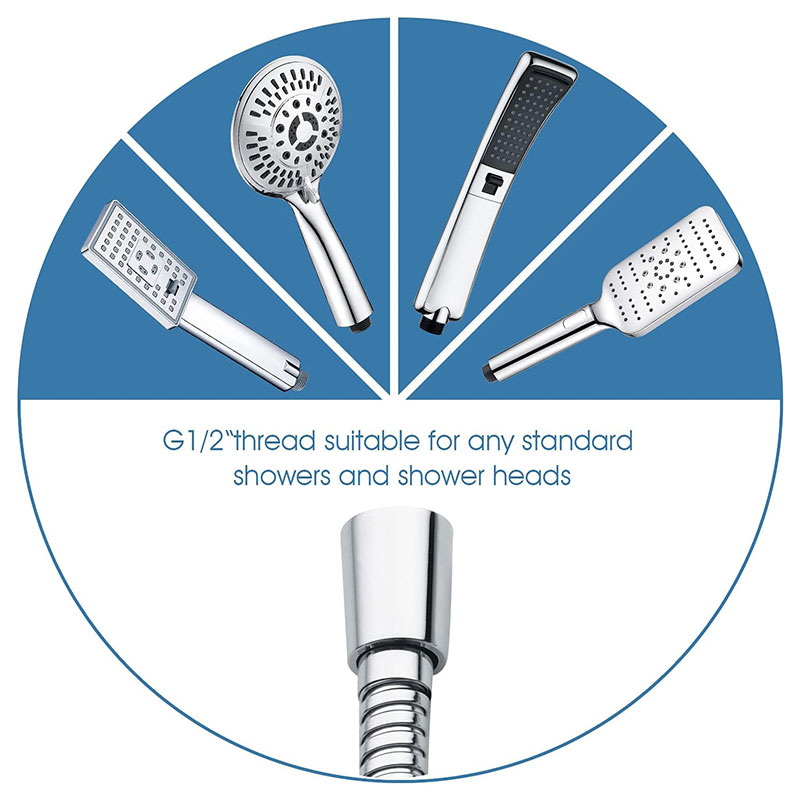 Shower Hose Replacement Handheld Shower Head Hose Attachment with G1/2 Insert Nut Durable Flexible Anti-twist for Bidet Sprayer