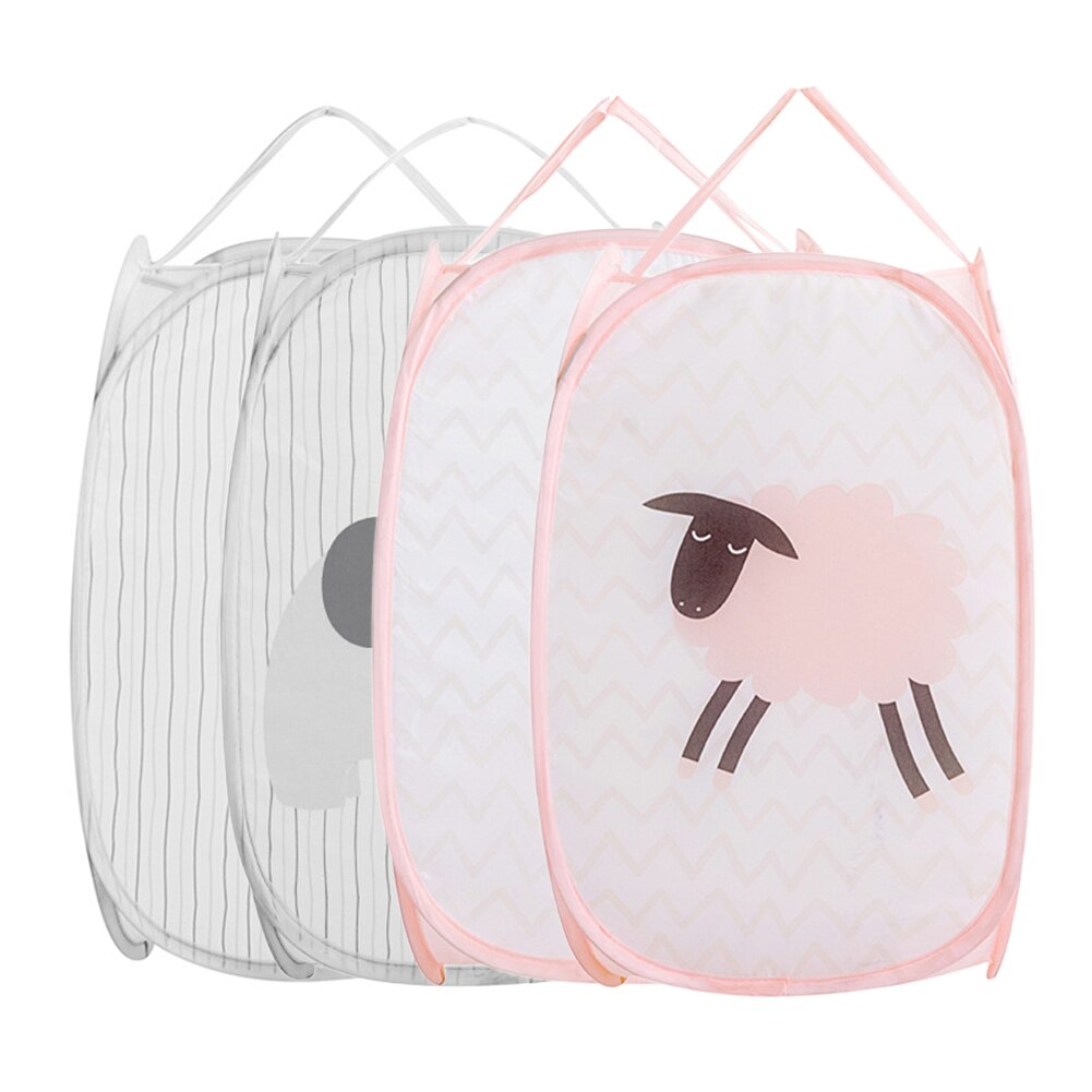 Washing Dirty Clothes Big Basket Organizer Cartoon Foldable Handle Stand Storage Box Toy Bin Laundry Basket Super Large Bag