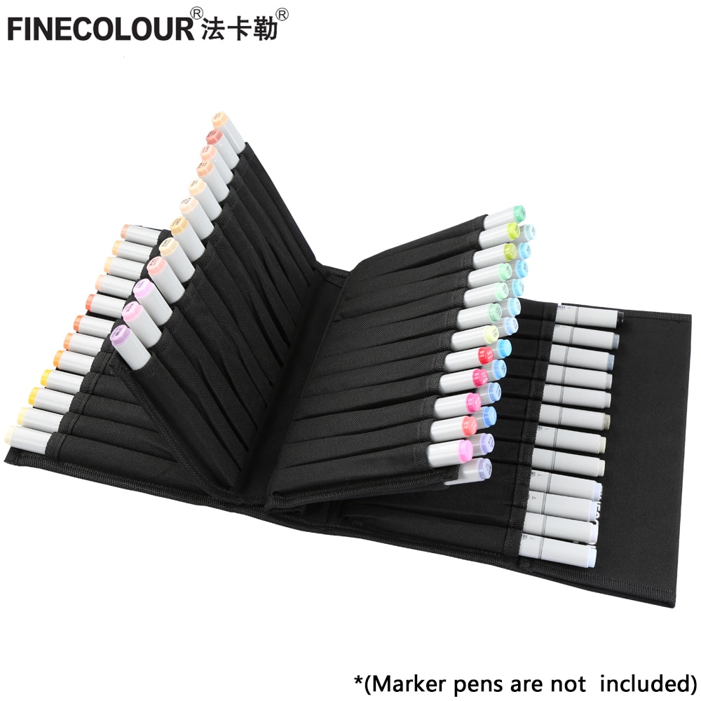 FINECOLOUR Marker Pen Case Large Zipper Bags for Art Marker Fineliner Organized Portable Convinient Pencil Case Art Supplies