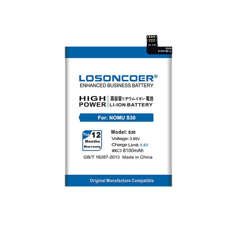 Losoncoer S30 8100Mah Vervangende Batterij Voor Nomu S30 Smart Telefoon Batterij