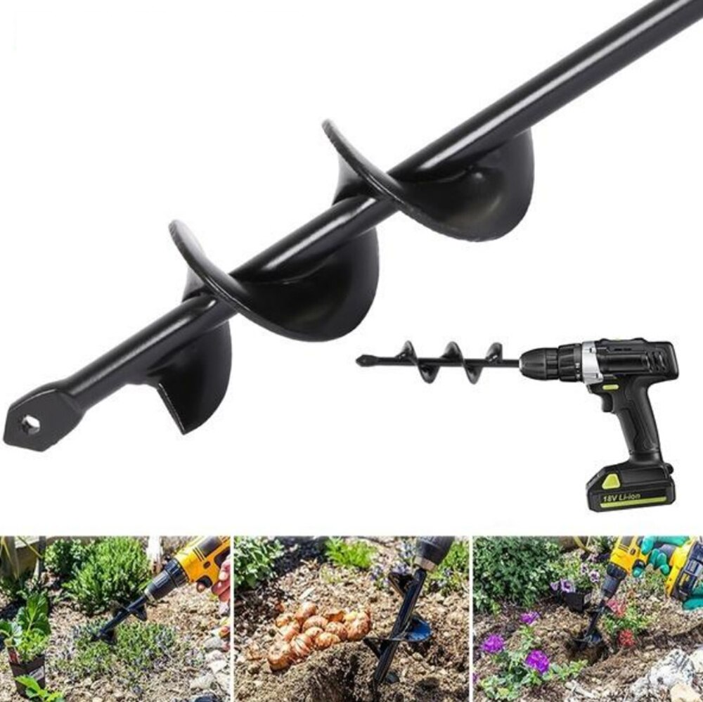 Blomst spiral hul gravemaskine have snegl spiral bor bit havearbejde blomst planter hul digger pære sekskant aksel bore haveværktøj