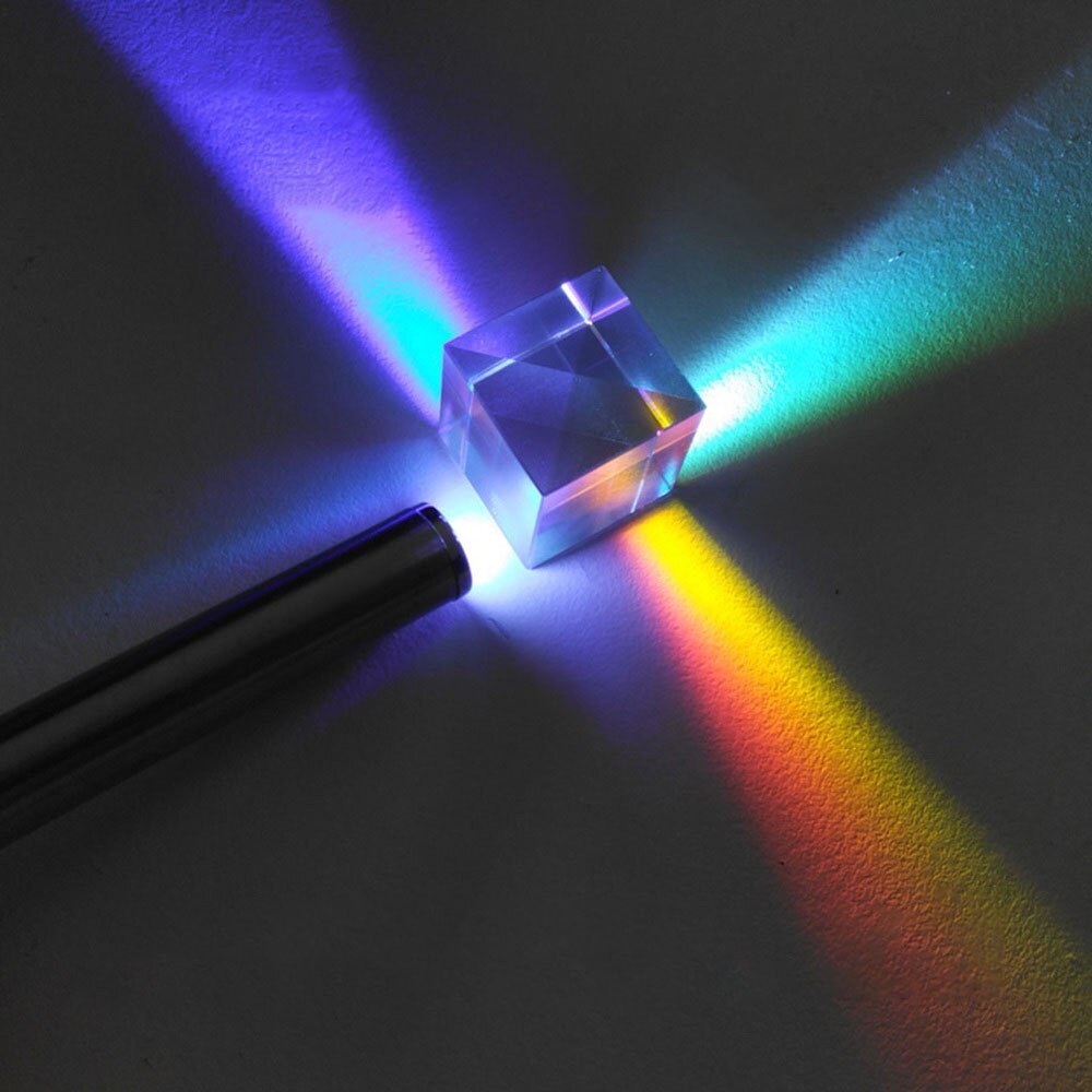 20*20*20mm kubisk optisk eksperiment med hexahedrisk lyst lys til børns populærvidenskabelige spektrum prisme