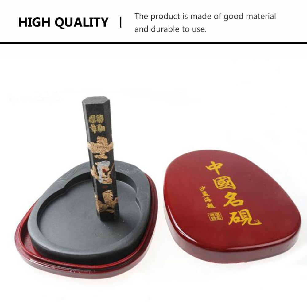 1pc Chinese Calligraphy Natural Stone Carved Inkstone Calligraphy Supplies