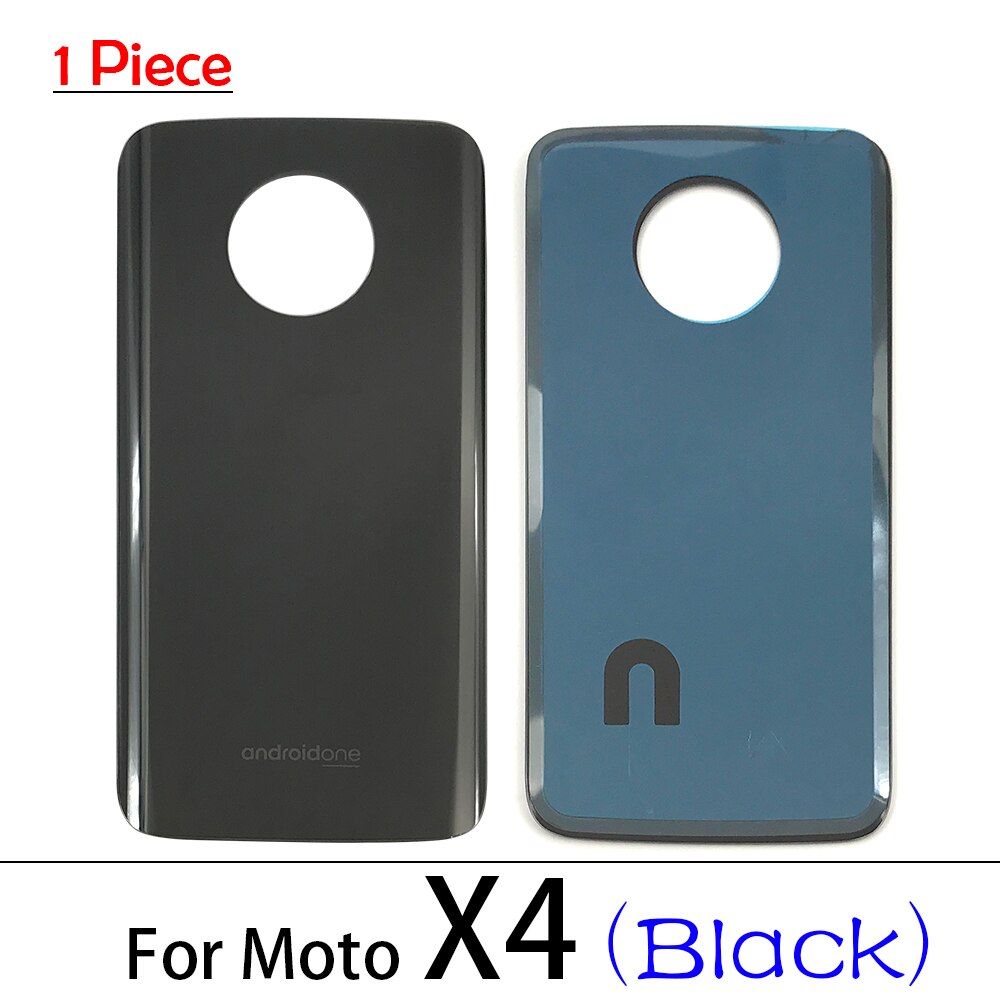 Battery Back Cover Rear Battery Housing with Glue For Motorola Moto G5 G6 E6 Play E7 Plus G8 Power Lite One Vision X4: X4 Black