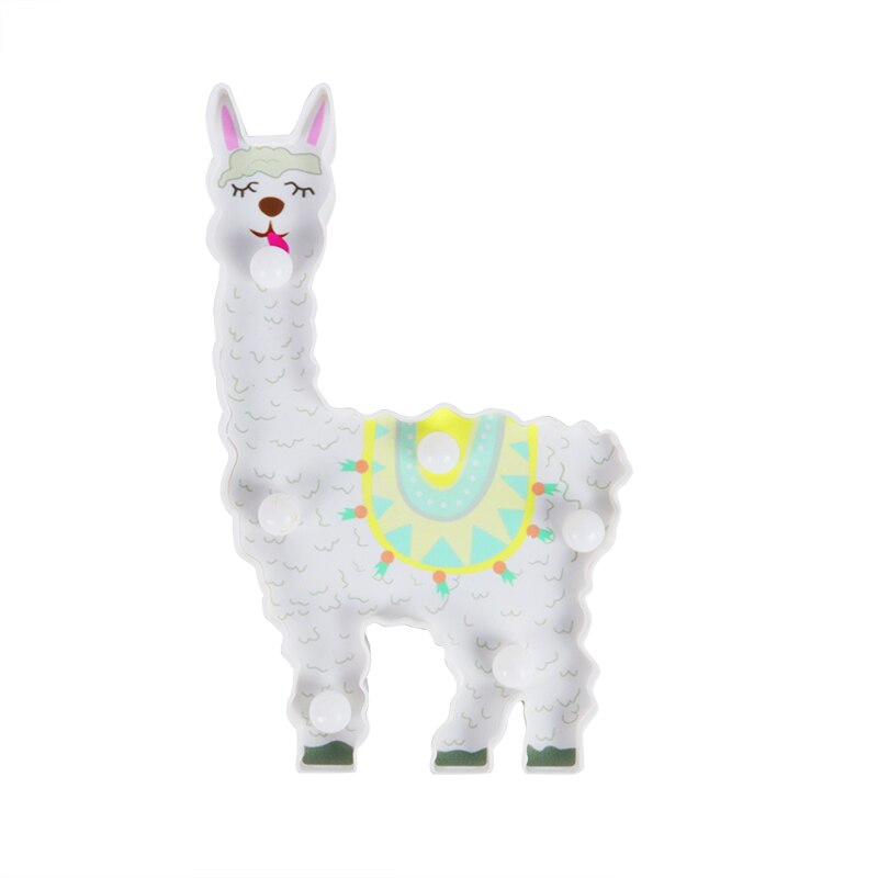 18/19/22cm led natlys flamingo alpaca enhjørning lampe led 3d malet lampe børneværelse boligindretning enhjørning bordlamper: Alpaca stil 4