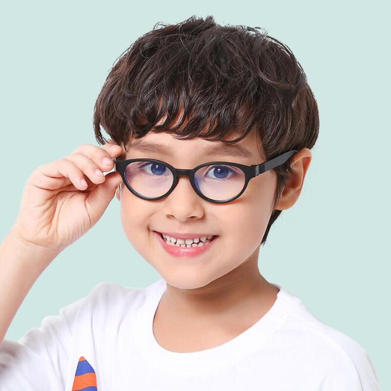 Ggovo Children's Anti-Blue Optical Glasses Boy's Computer Game Goggles Kids' Flat Lens Eyeglasses Youth Myopia Silicone Frames