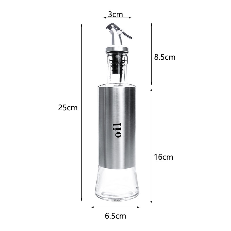 Bouteille d'assaisonnement de cuisine, pour sauce, rangement en verre pour huile et vinaigre, distributeur , accessoire: Oil