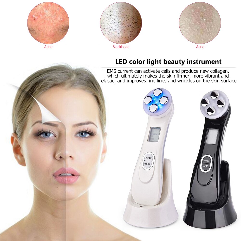 Face Skin EMS Mesotherapy Electroporation RF Radio Frequency Facial LED Photon Skin Care Device Face Lift Tighten Beauty Machine