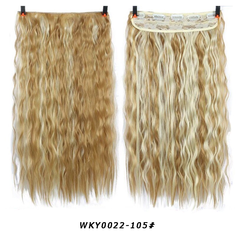 XUANGUANG Lange natuurlijke krullend hair extensions zwart bruin synthetisch haar extensions: 105