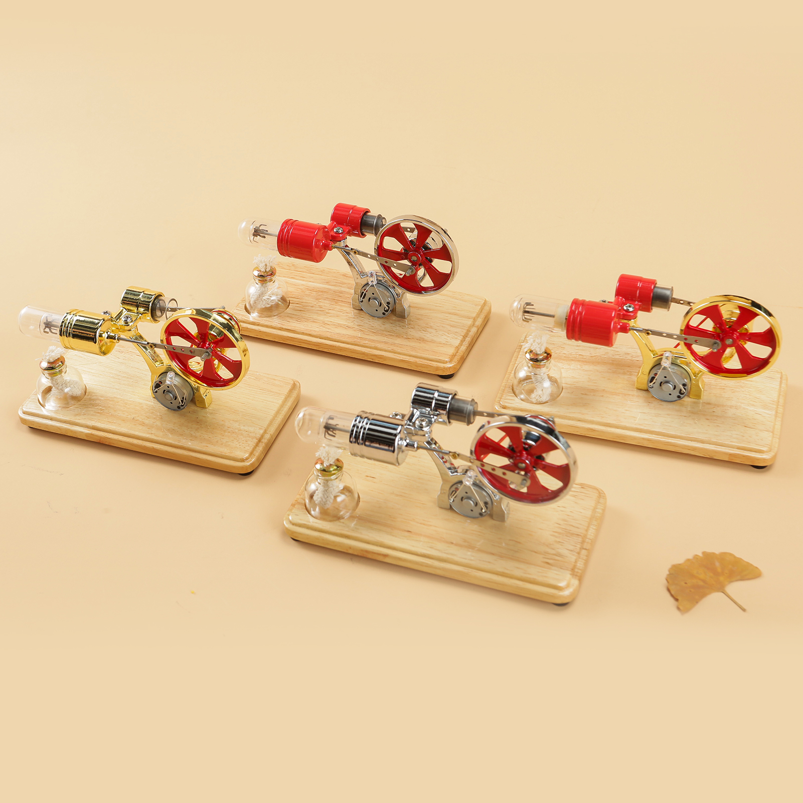 Stirling Engine Kit Electricity Generator Air Motor Model Physical Generator Model with LED Light Flywheel Science