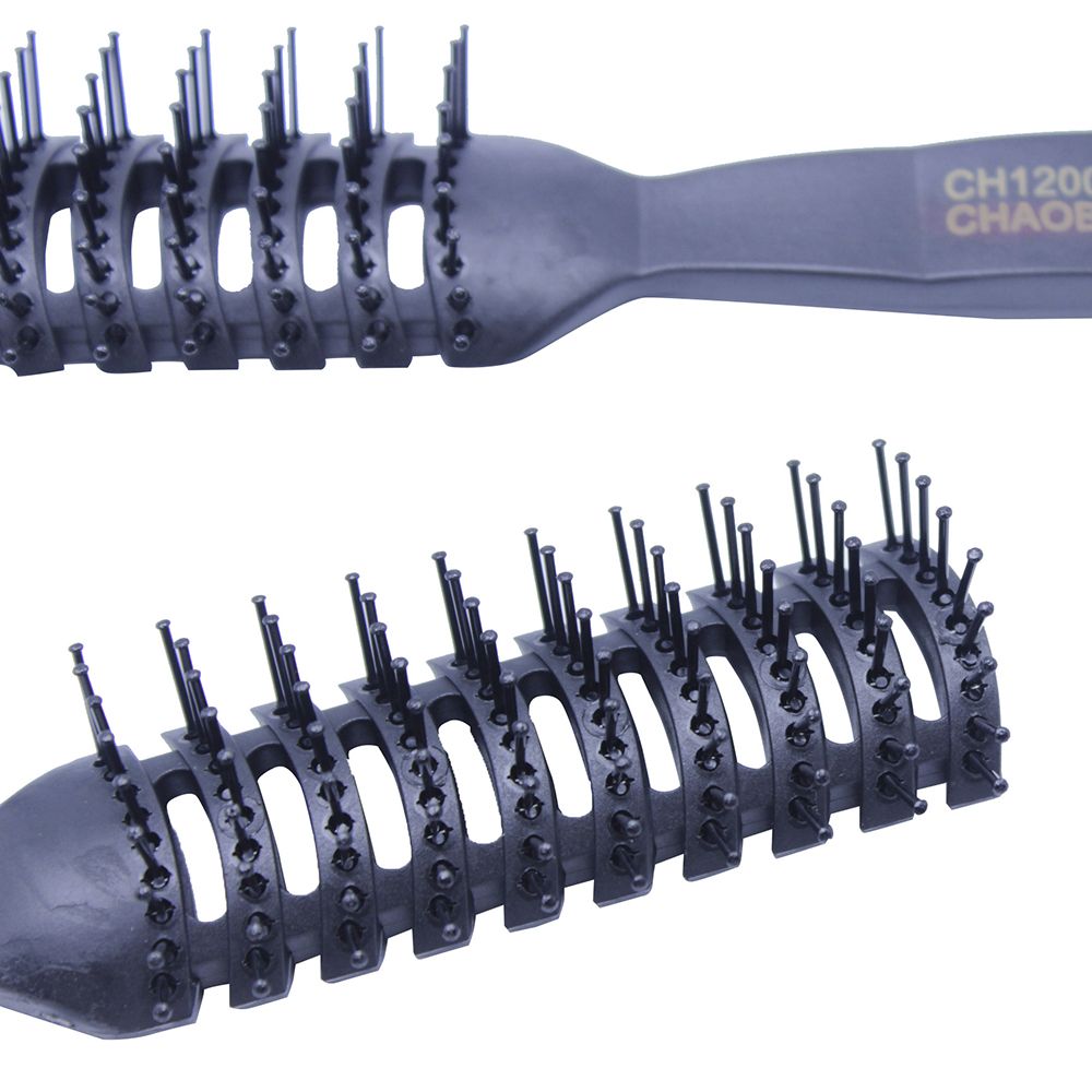Peines profesionales para rizos de salón, cepillo para cabello de plástico negro PP, peine de masaje antiestático para hombres, herramienta de peinado, 1 ud.