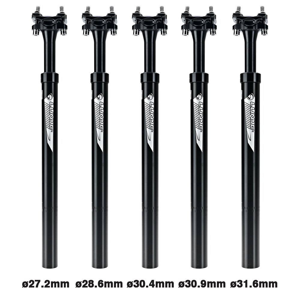 LUNJE Bike Seatpost 400mm Spring Suspension Damping Dropper Telescopic Seatpost 27.2/28.6/30.4/30.9/31.6mm MTB Bicycle Seat Post