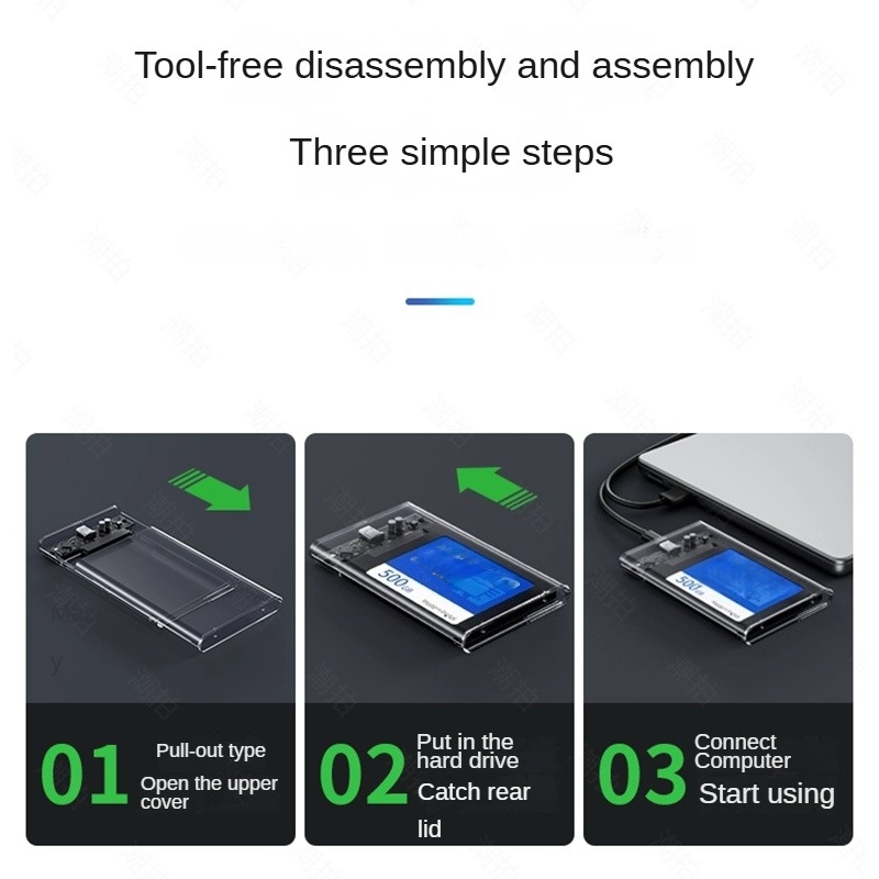 Type-C To SATA 2.5-inch Mobile Disk Box Type-c Transparent Disk Box Sata To USB3.0