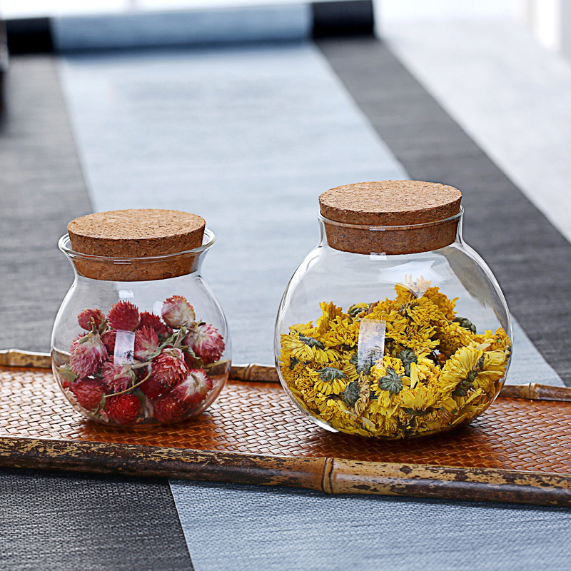 Sealed Glass Jars Borosilicate Heat-resistant Transparent Glass Storage Jars Flower Tea Dried Fruit Nuts Cans