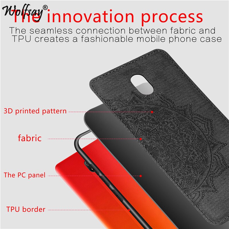 Voor Xiaomi Redmi 8A Case Soft Tpu Silicon Doek Textuur Hard Telefoon Case Voor Xiaomi Redmi 8A Beschermhoes Voor xiaomi Redmi 8A