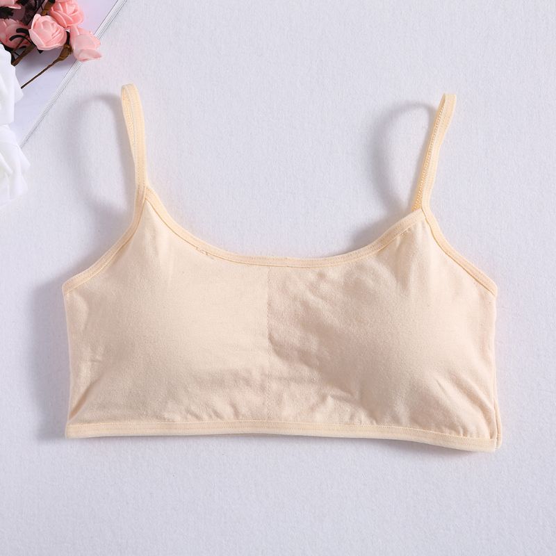 3 pz/lotto Ragazze Solido Morbido Cotone Reggiseno Pubertà Adolescente Traspirante Biancheria Intima