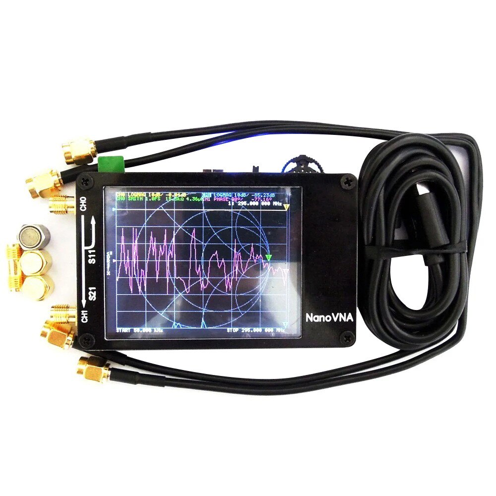 2.8 inch LCD Display 50KHz-300MHz NanoVNA Vector Network Analyzer Antenna Analyzer VNA HF VHF UHF UV with Battery: Default Title