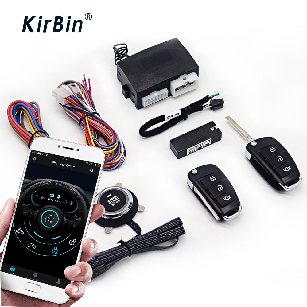 KirBin Car Ignition System With Security Protection,Car Central Locking And Remote Control,Start For Car With Start Stop Button