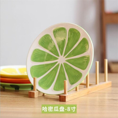 Household ceramic plate fruit plate 8 inch watermelon plate Japanese steak dessert breakfast plate tableware LB52003: 2