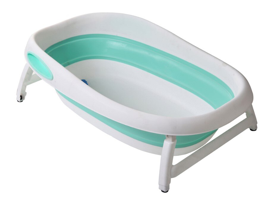 Confortevole nuovo design pieghevole in plastica del bambino vasca da bagno per i bambini, freestanding vasca da bagno pieghevole: green
