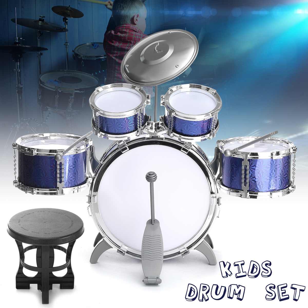 Upgraded Jazz Drum Set Kids Drum Set, Toddler Jazz Drum Kit Music