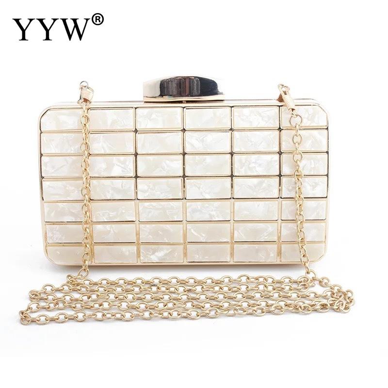 !acryl gemakkelijk bijpassende clutch taskoreaans met ketting met polyester effen meer kleuren voor keuze verkocht per stuk: Abrikoos